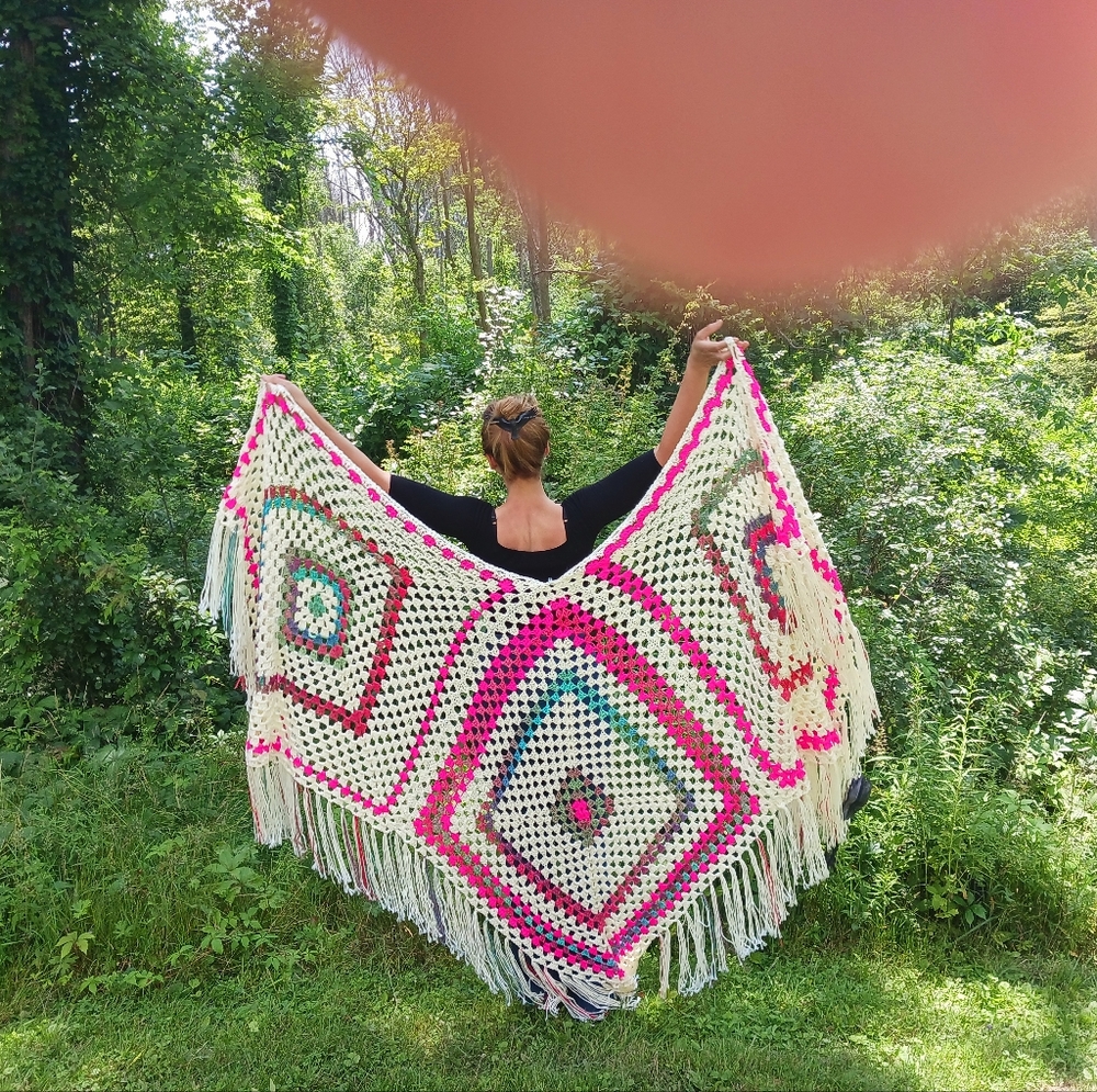 Fringed shawl wrap
